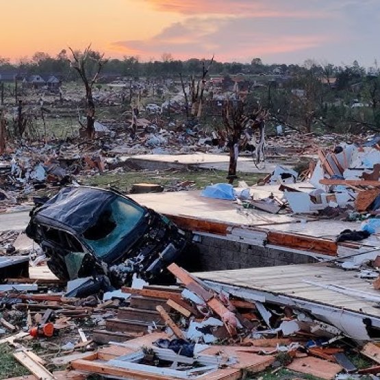 First light of tornado damage in KY